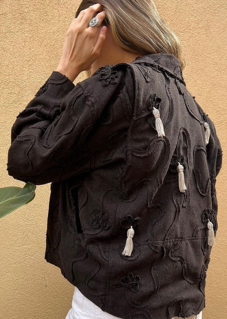 Veste Pompons-marron
