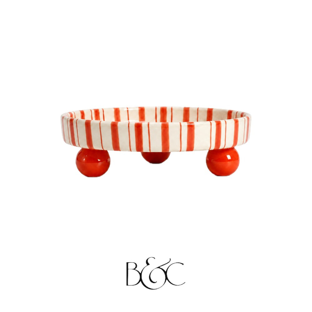 Plateau boules rayé Blossom, Tomate – BEŶT