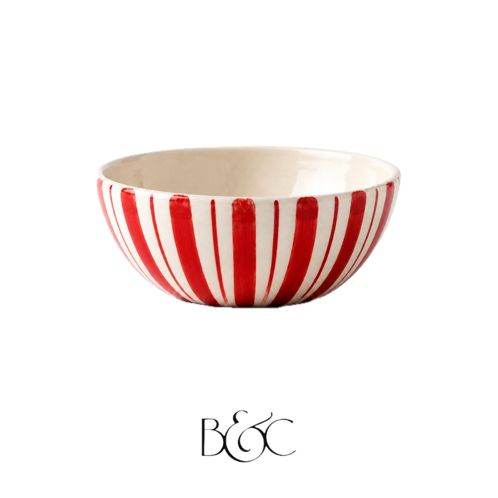 Saladier rayé Blossom Grand, Tomate – BEŶT
