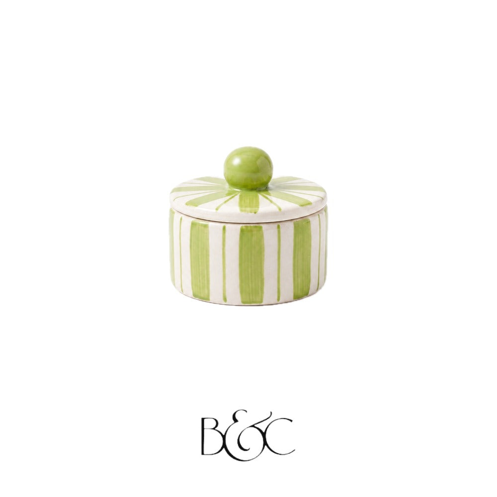 Petite boîte rayée Blossom, Olive – BEŶT