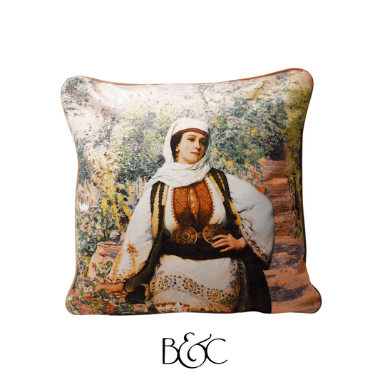 Coussin Portrait au Jardin