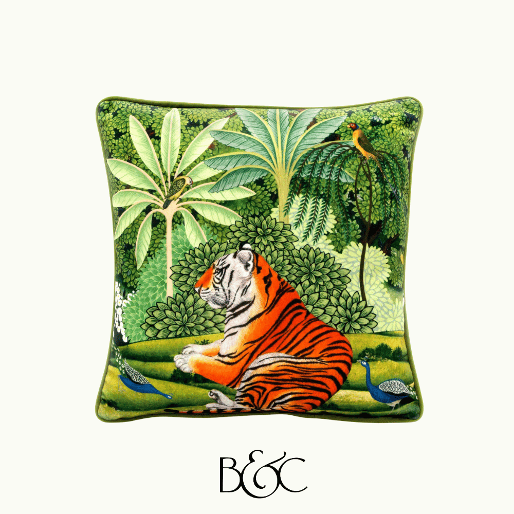 Coussin Tiger Indian Garden